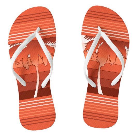 Hilo Hawaiian Palms Striped Teenslippers (Voetbed)