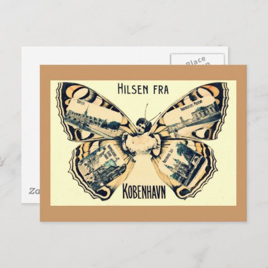 Hilsen Fra Kobenhavn - Groeten uit Kopenhagen Briefkaart (Voorkant / Achterkant)