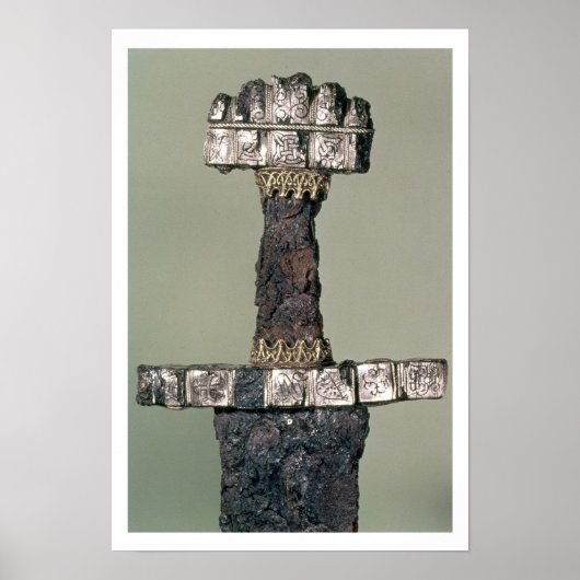 Hilt of a Viking sword gevonden in Hedeby, Denemar Poster (Voorkant)