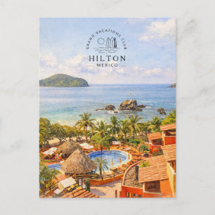 Hilton Grand Vacations Club Mexico Watercolor Feestdagenkaart