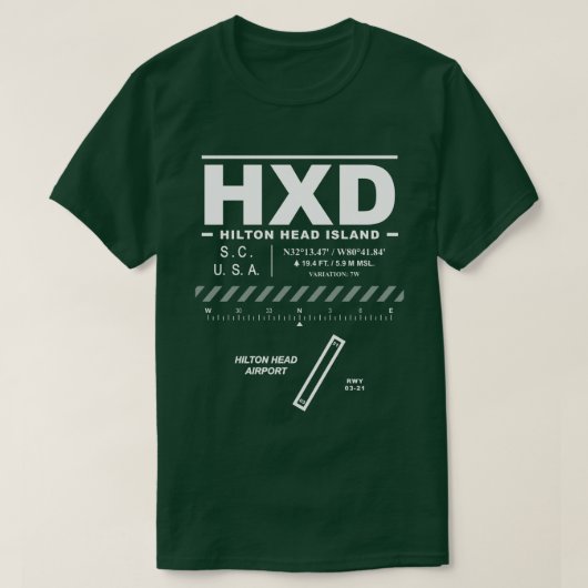 Hilton Head Airport HXD T-shirt (Design voorkant)