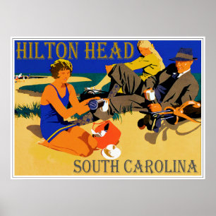  Hilton Head Beach Scene Poster
