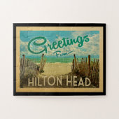 Hilton Head Beach Vintage Travel Legpuzzel (Horizontaal)