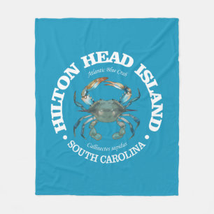 Hilton Head (blauwe krab) Fleece Deken