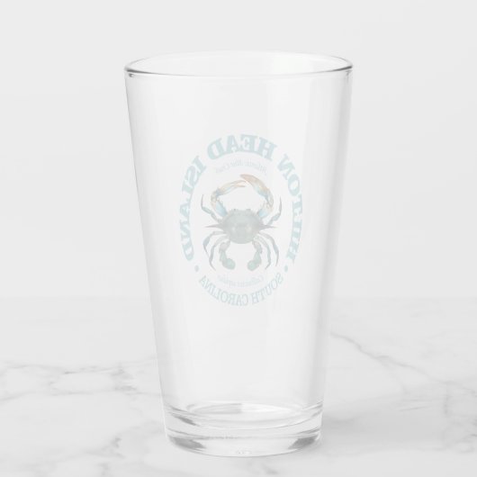 Hilton Head (blauwe krab) Glas (Achterkant)
