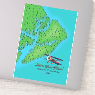 Hilton Head eiland South Carolina Kaart Sticker