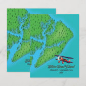 Hilton Head-eiland South Carolina Map (Voorkant / Achterkant)