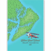 Hilton Head-eiland South Carolina Map Sticker (Voorkant)