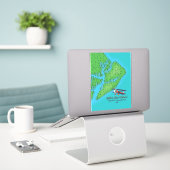 Hilton Head-eiland South Carolina Map Sticker (Laptop op bureau)