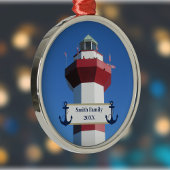Hilton Head Harbour Town Lighthouse and Anchor Metalen Ornament
