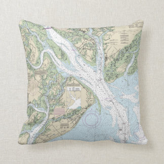 Hilton Head Island/Beaufort Nautical Chart Pillow Kussen