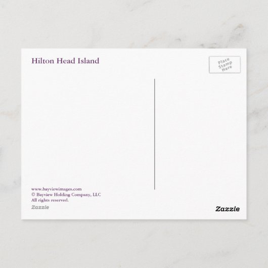 Hilton Head Island Briefkaart (Achterkant)
