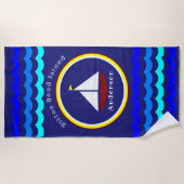 Hilton Head Island Cute Sailboat Anchor en naam Strandlaken (Voorkant)