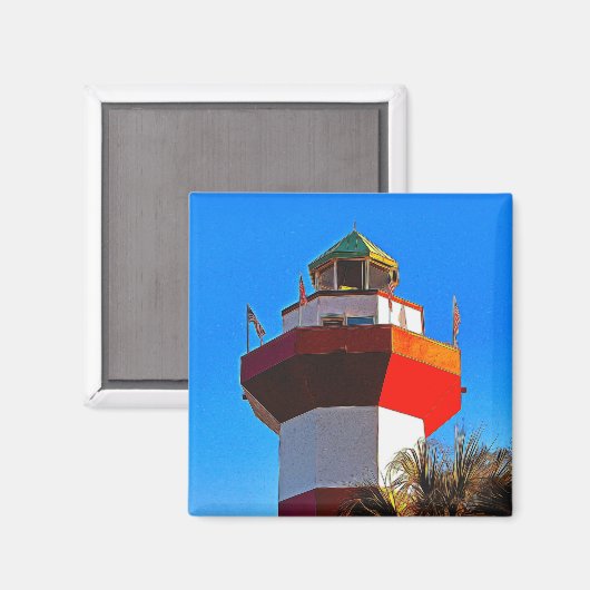 Hilton Head Island Harbor Town Lighthouse Magneet (Voorkant / Achterkant)