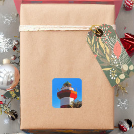 Hilton Head Island Harbor Town Lighthouse Vierkante Sticker