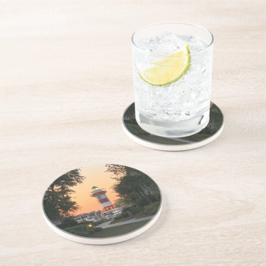 Hilton Head Island-Harbor Town Lighthouse Zandsteen Onderzetter (Zijkant)