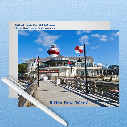Hilton Head Island Harbor Town Pier & Lighthouse Briefkaart