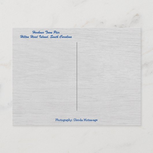 Hilton Head Island Harbor Town Pier Zee Pines Briefkaart (Achterkant)
