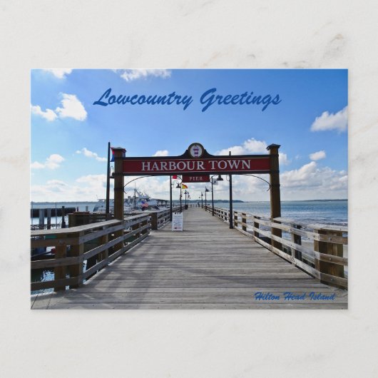 Hilton Head Island Harbor Town Pier Zee Pines Briefkaart (Voorkant)