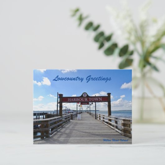 Hilton Head Island Harbor Town Pier Zee Pines Briefkaart (Staand voorkant)