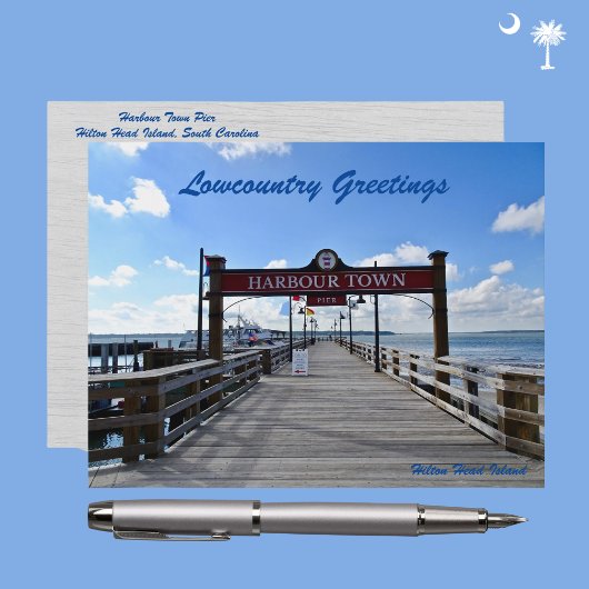 Hilton Head Island Harbor Town Pier Zee Pines Briefkaart