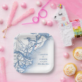 Hilton Head Island Kaart Bruiloft Papieren Bordje (Feest)