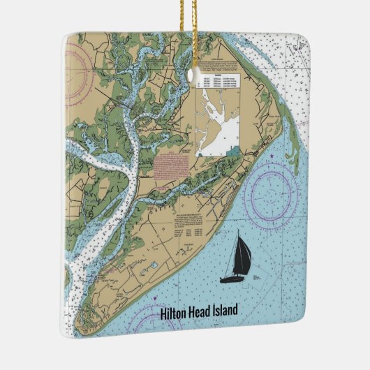 Hilton Head Island Keramisch Ornament (Rechts)