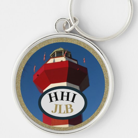 Hilton Head Island Lighthouse Custom Key Chain Sleutelhanger (Voorkant)
