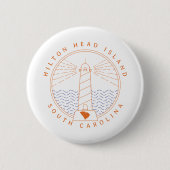 Hilton Head Island Lighthouse Ronde Button 5,7 Cm (Voorkant)