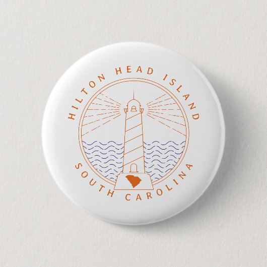 Hilton Head Island Lighthouse Ronde Button 5,7 Cm (Voorkant)
