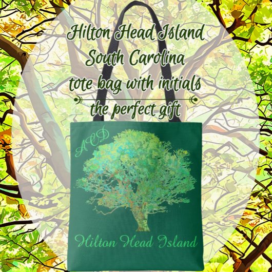 Hilton Head Island live eikenboom boodschappentas Tote Bag