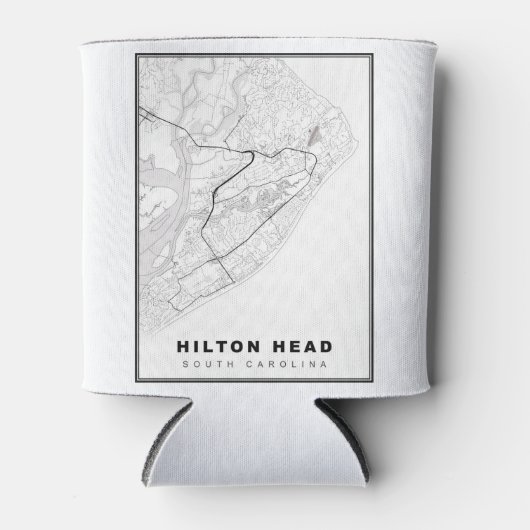 Hilton Head Island Map Blikjeskoeler (Voorkant)