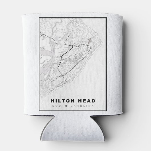 Hilton Head Island Map Blikjeskoeler (Achterkant)