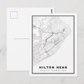 Hilton Head Island Map Briefkaart (Voorkant / Achterkant)