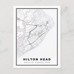 Hilton Head Island Map Feestdagenkaart