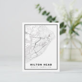 Hilton Head Island Map Feestdagenkaart (Staand voorkant)