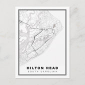 Hilton Head Island Map Feestdagenkaart (Voorkant)