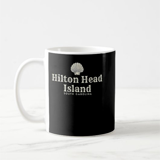 Hilton Head Island, SC Beach Design Souvenir Illus Koffiemok (Links)