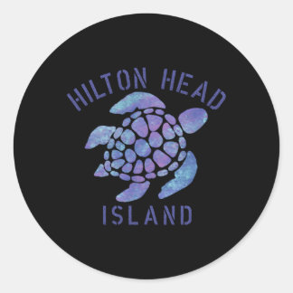 Hilton Head Island SC Beach Illustratie Ronde Sticker