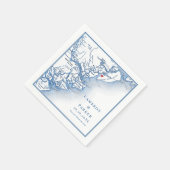 Hilton Head Island SC Kaart Elegante marinebruilof Servet (Hoek)