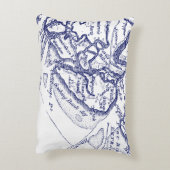 Hilton Head Island SC  Map Navy Blue Accent Kussen (Achterkant (Verticaal))