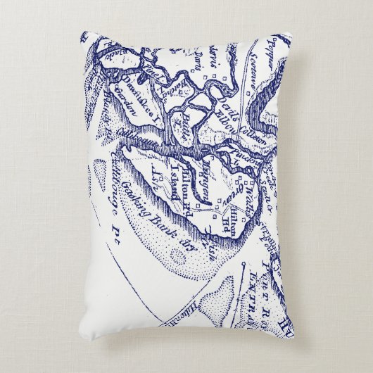 Hilton Head Island SC  Map Navy Blue Accent Kussen (Voorkant(Verticaal))