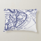 Hilton Head Island SC  Map Navy Blue Accent Kussen (Achterkant)