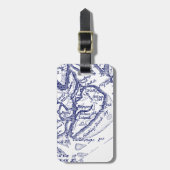 Hilton Head Island SC  Map Navy Blue Bagagelabel (Voorkant verticaal)