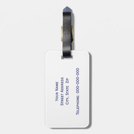 Hilton Head Island SC  Map Navy Blue Bagagelabel (Achterkant verticaal)