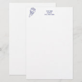 Hilton Head Island SC  Map Navy Blue Briefpapier (Voorkant / Achterkant)