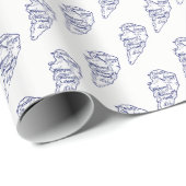 Hilton Head Island SC Map Navy Blue Cadeaupapier (Rol Hoek)