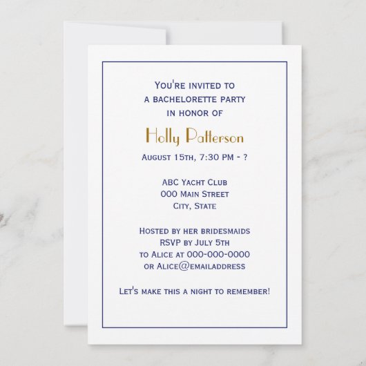 Hilton Head Island SC Map Navy Blue Kaart (Achterkant)