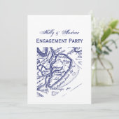 Hilton Head Island SC  Map Navy Blue Kaart (Staand voorkant)