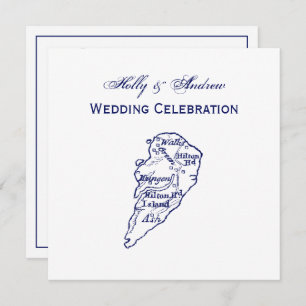 Hilton Head Island SC Map Navy Blue Kaart